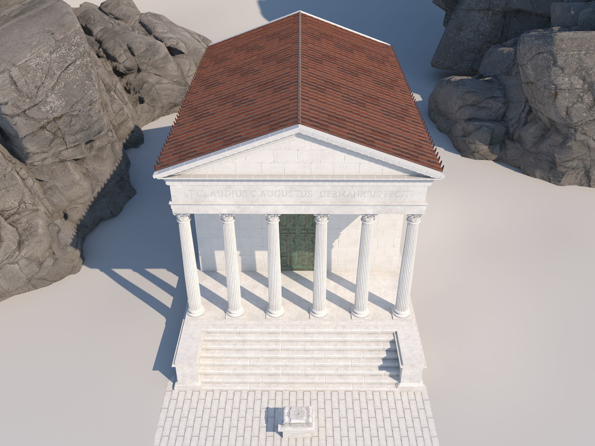 Roman temple Low-poly 3D model_8