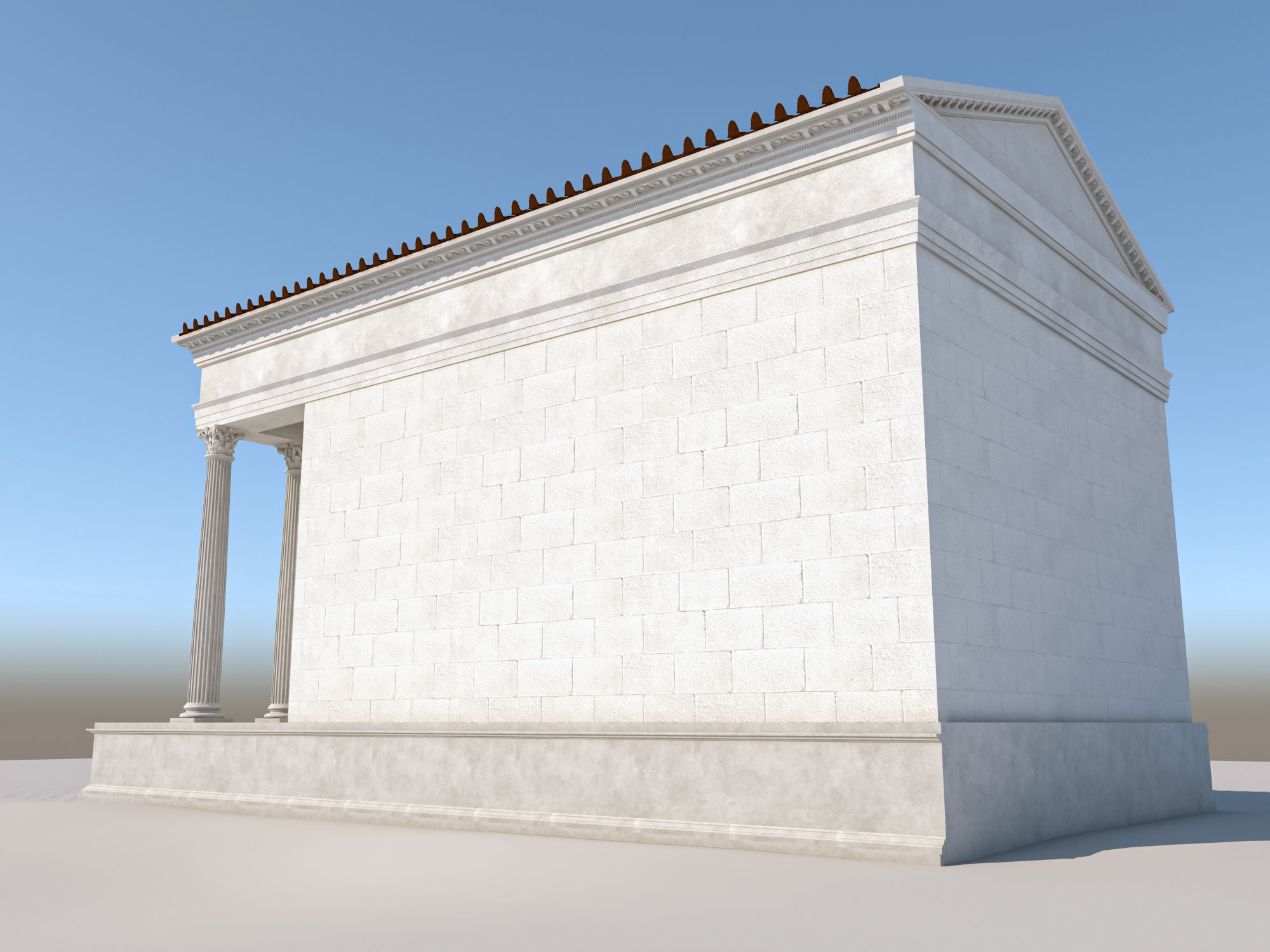 Roman temple Low-poly 3D model_4