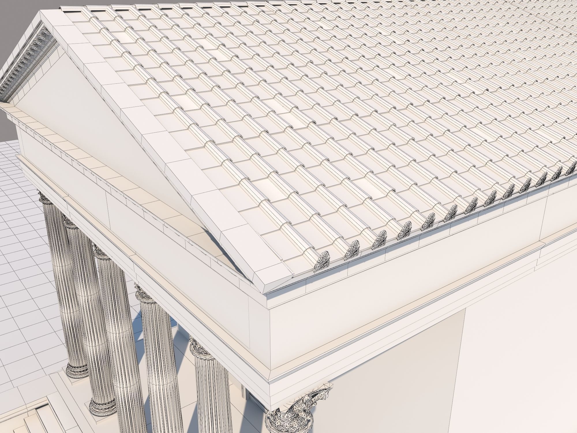 Roman temple Low-poly 3D model_26