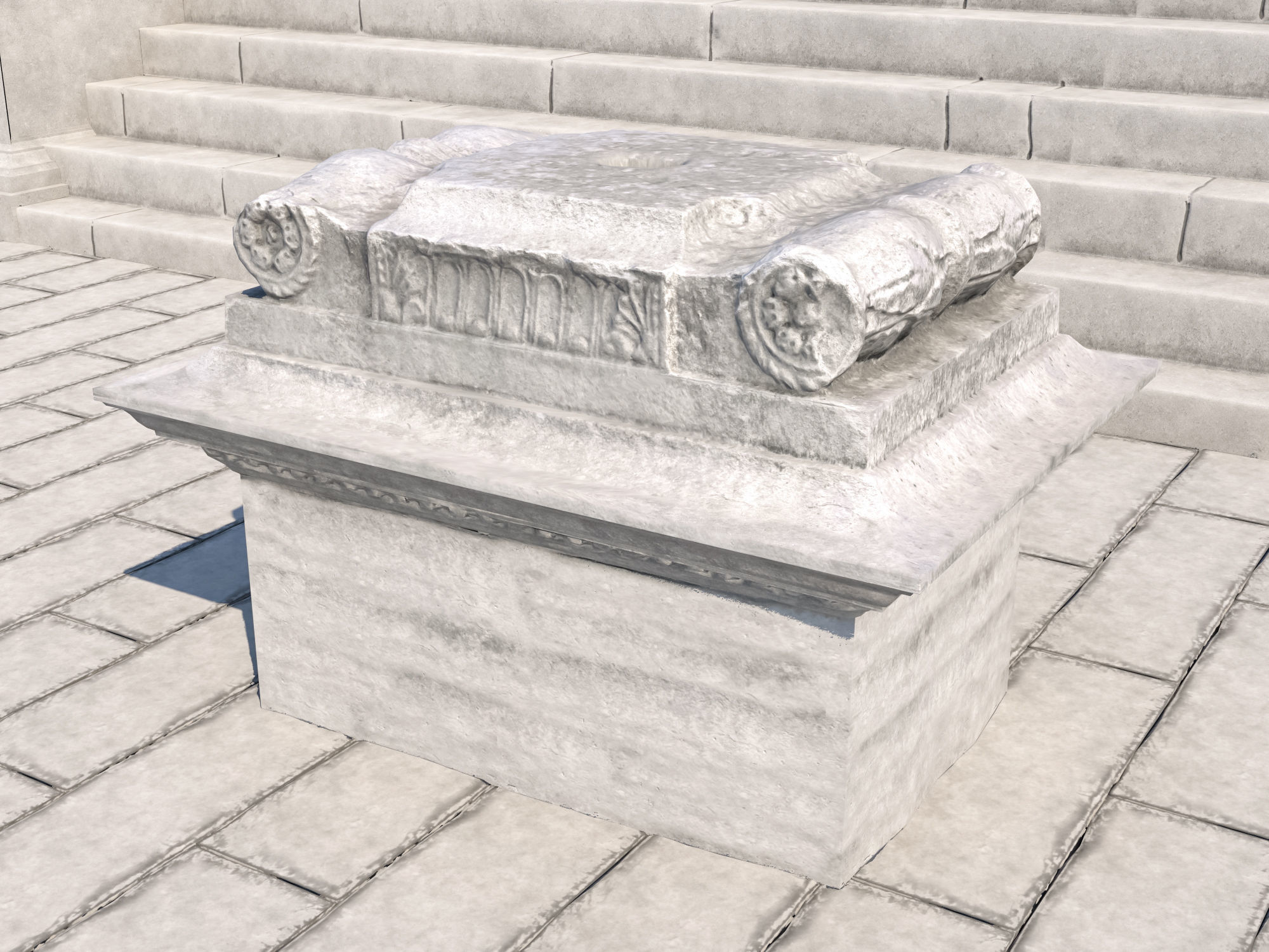 Roman temple Low-poly 3D model_15