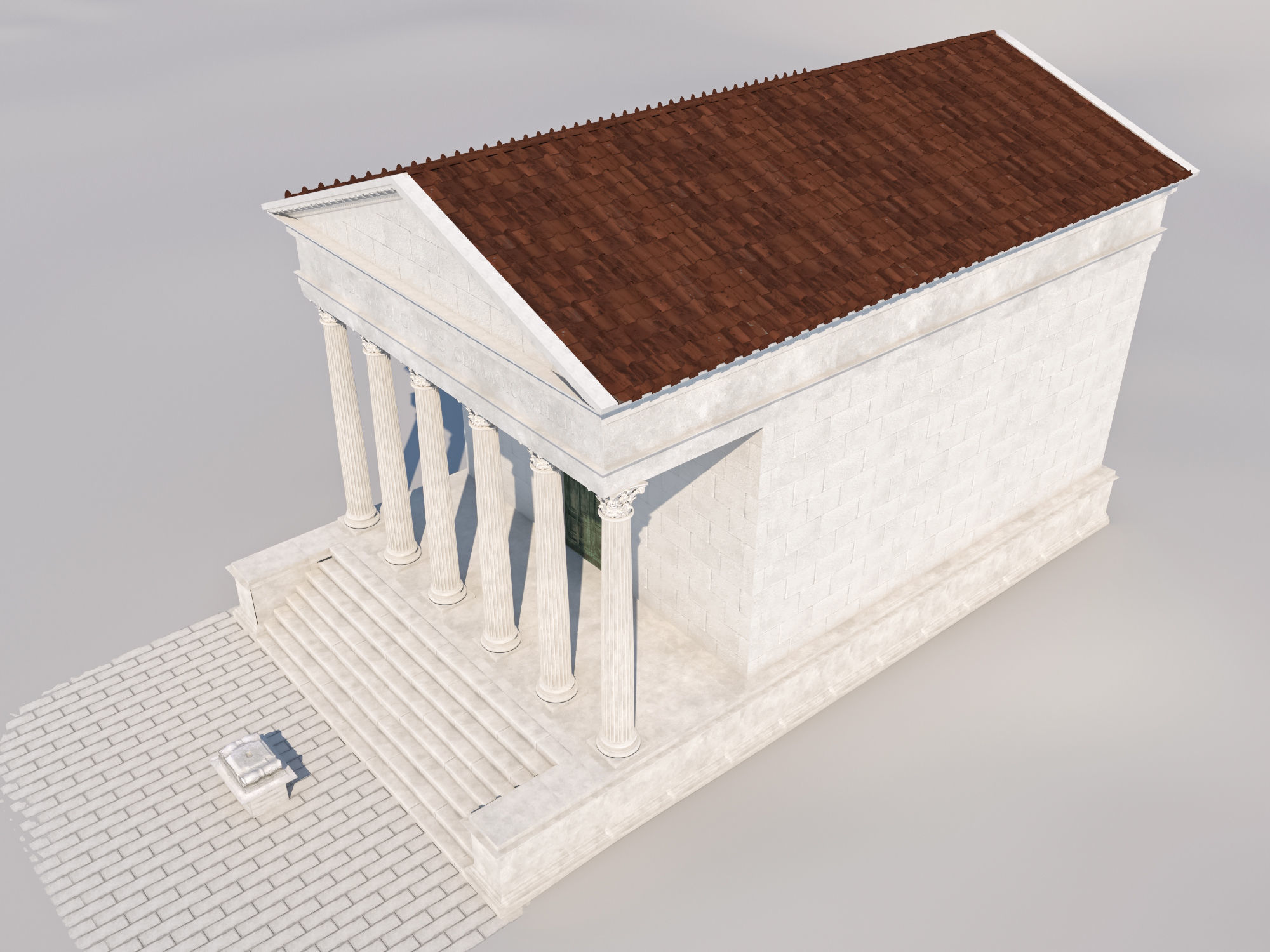 Roman temple Low-poly 3D model_9