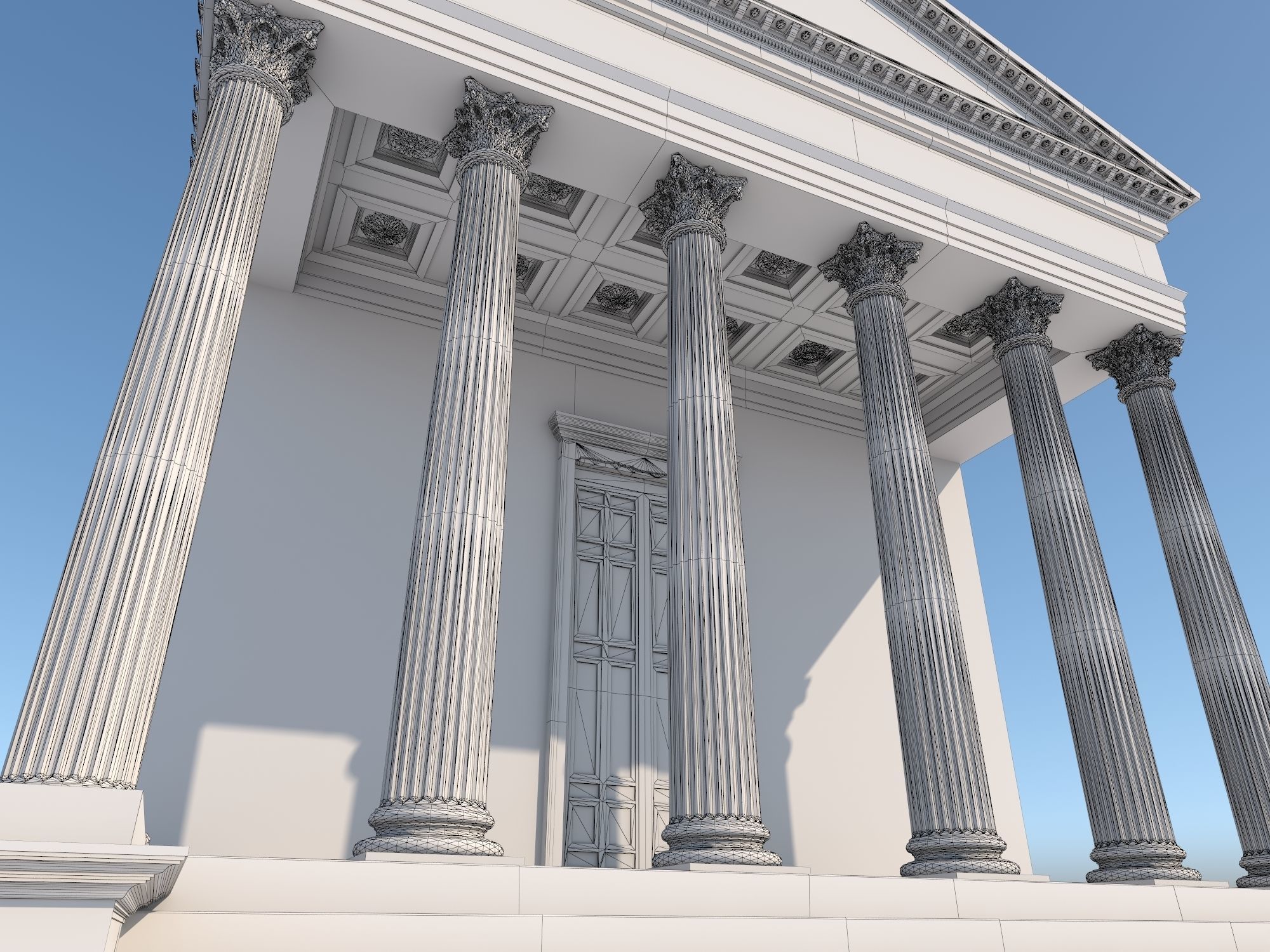 Roman temple Low-poly 3D model_28