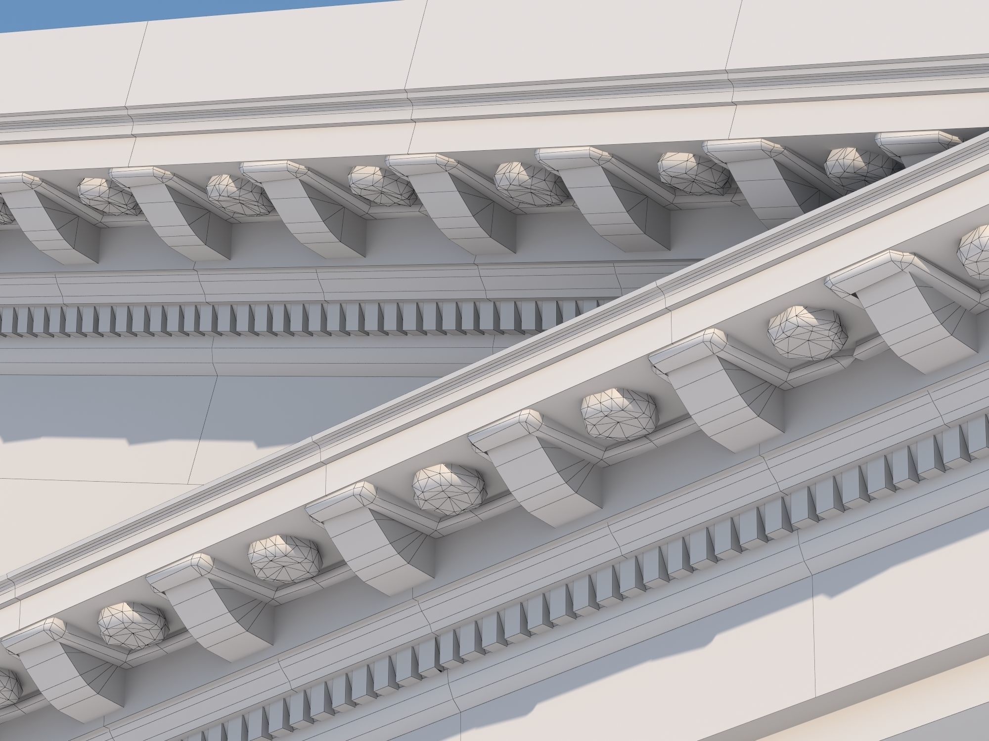 Roman temple Low-poly 3D model_27
