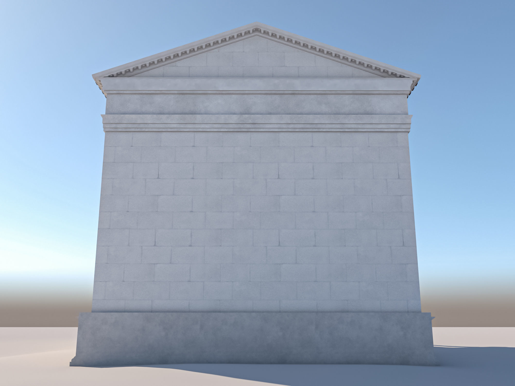 Roman temple Low-poly 3D model_5