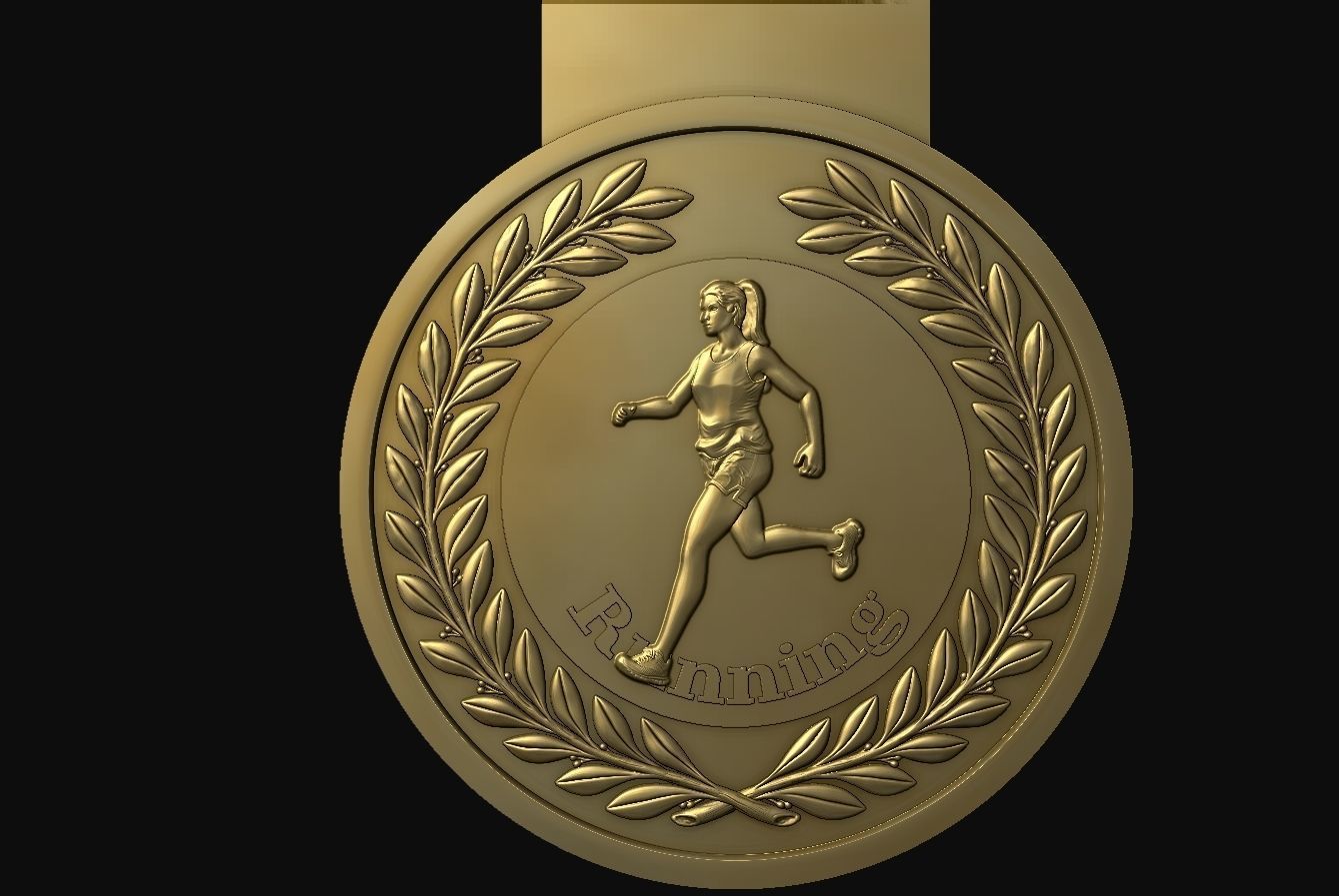 Women Running Award Medals 3D print model_7