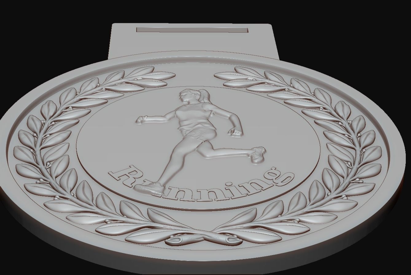 Women Running Award Medals 3D print model_9