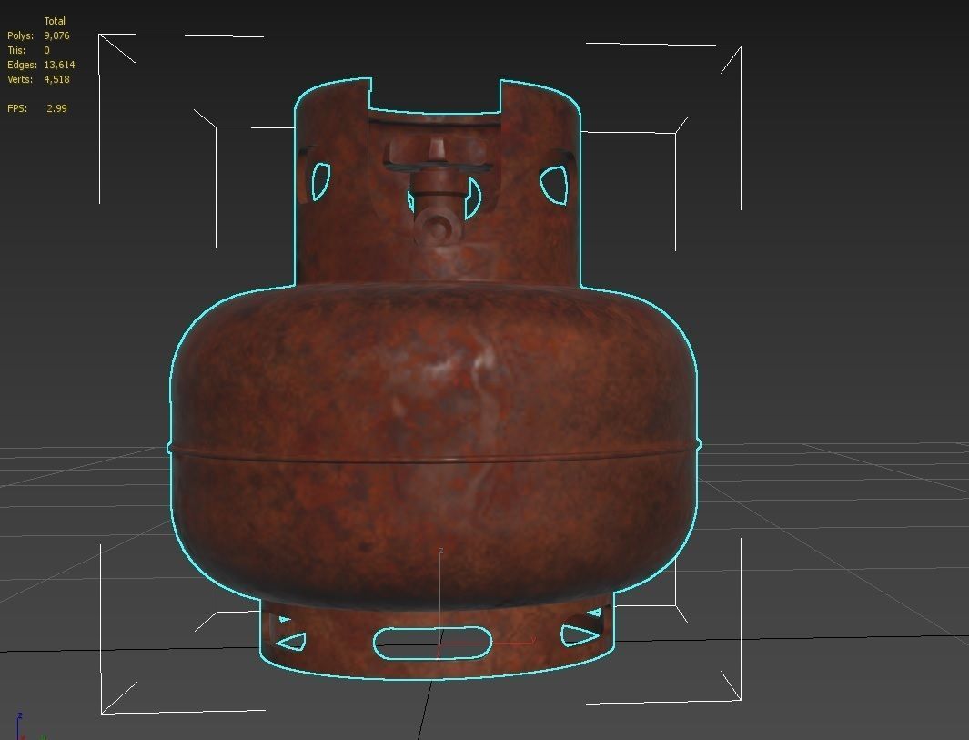 Gas Bottle M4 old version Low-poly 3D model_10