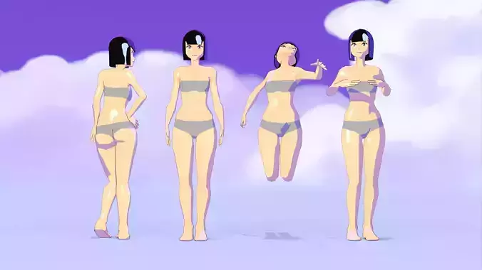 AnimeGirl5 woman in bikini on screen