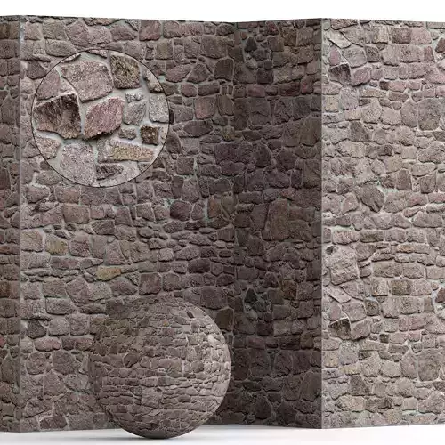 Wall 2 stone with ball in middle
