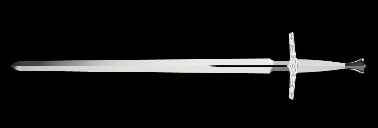 The Witcher TV series - Geralt silver sword 3D print model_4