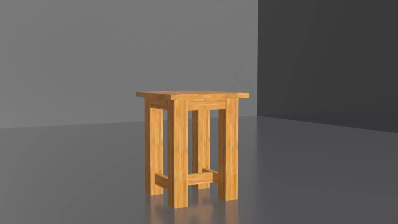 CHAIR wooden stool Free 3D model