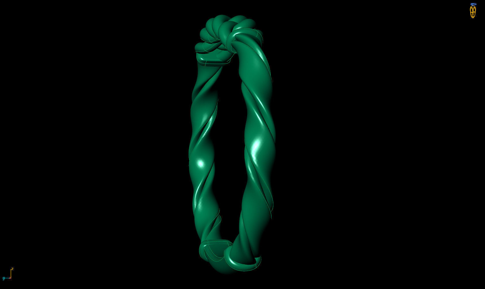 Band ribbon and link ring printable 3d model 3D print model_13