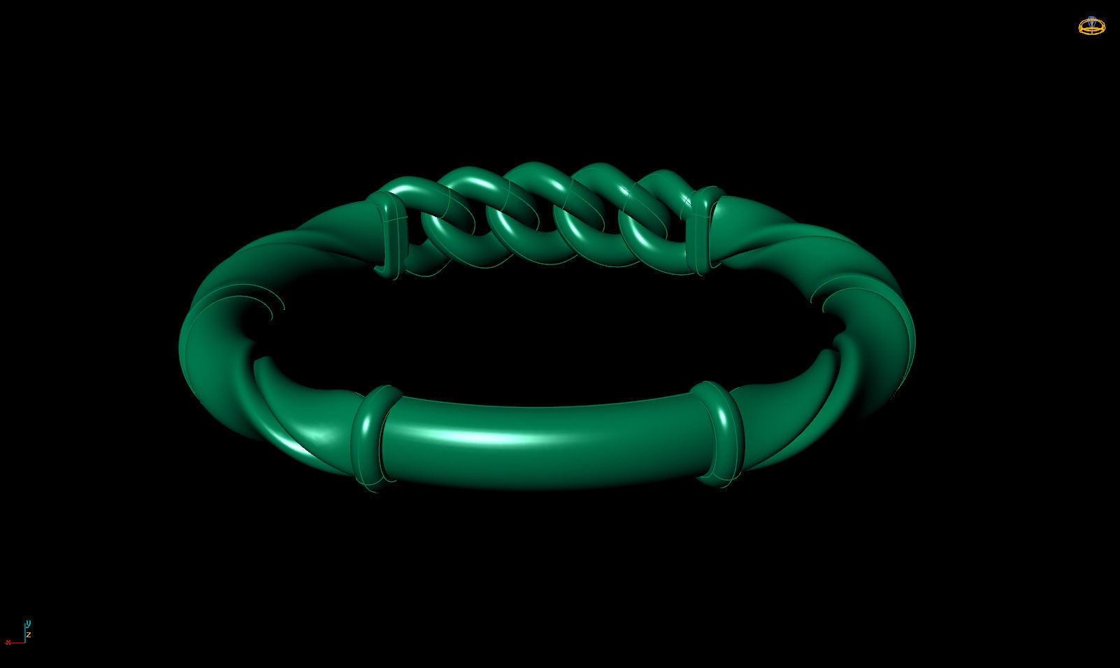 Band ribbon and link ring printable 3d model 3D print model_14