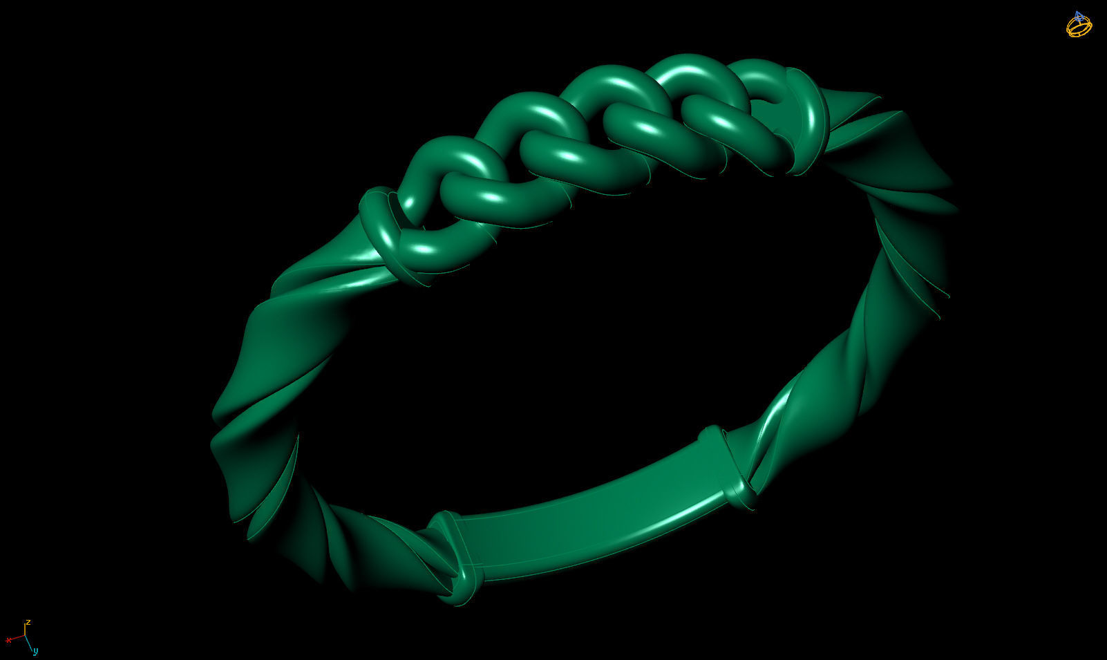 Band ribbon and link ring printable 3d model 3D print model_11