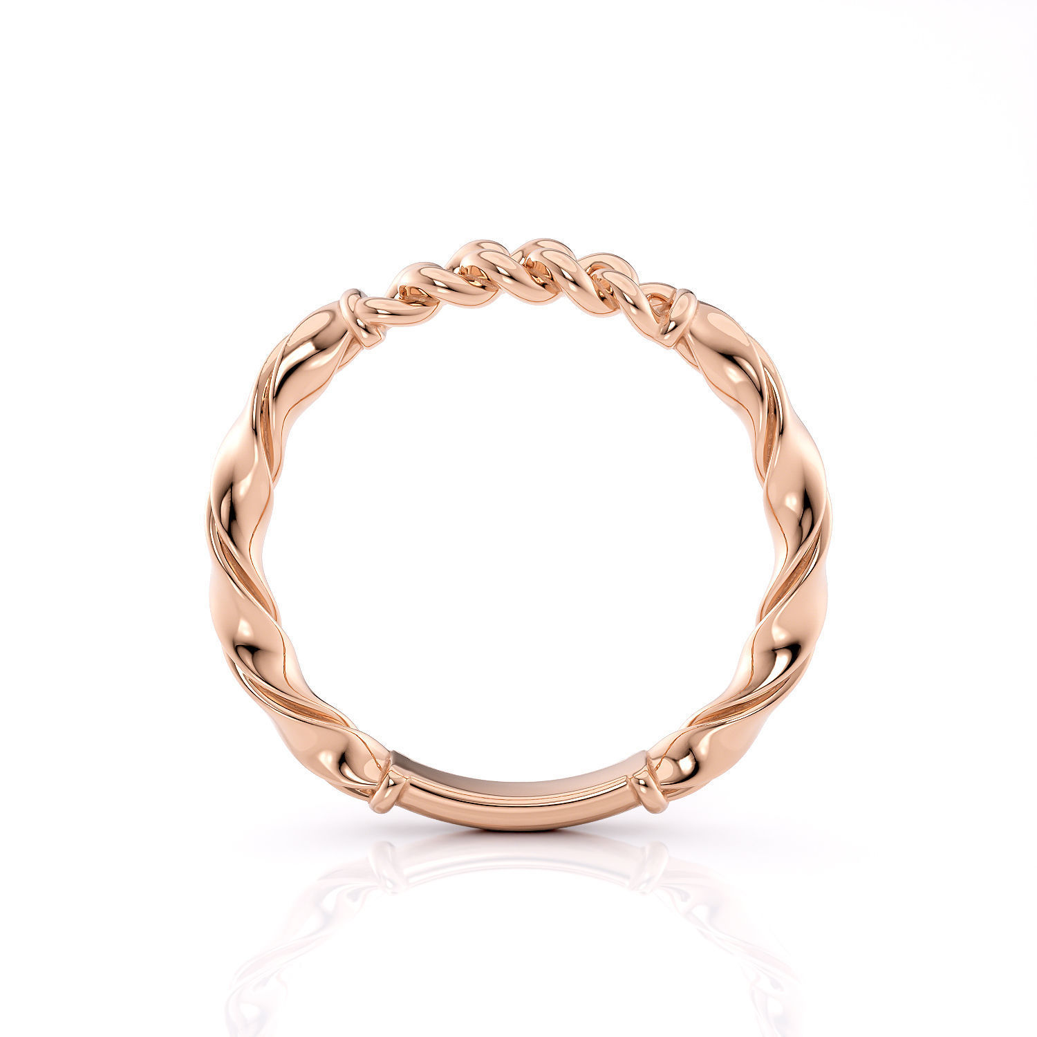 Band ribbon and link ring printable 3d model 3D print model_4