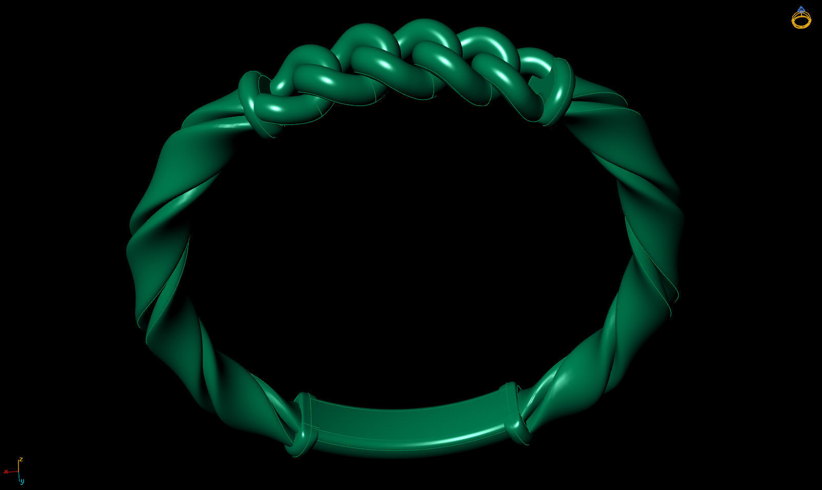 Band ribbon and link ring printable 3d model 3D print model_12