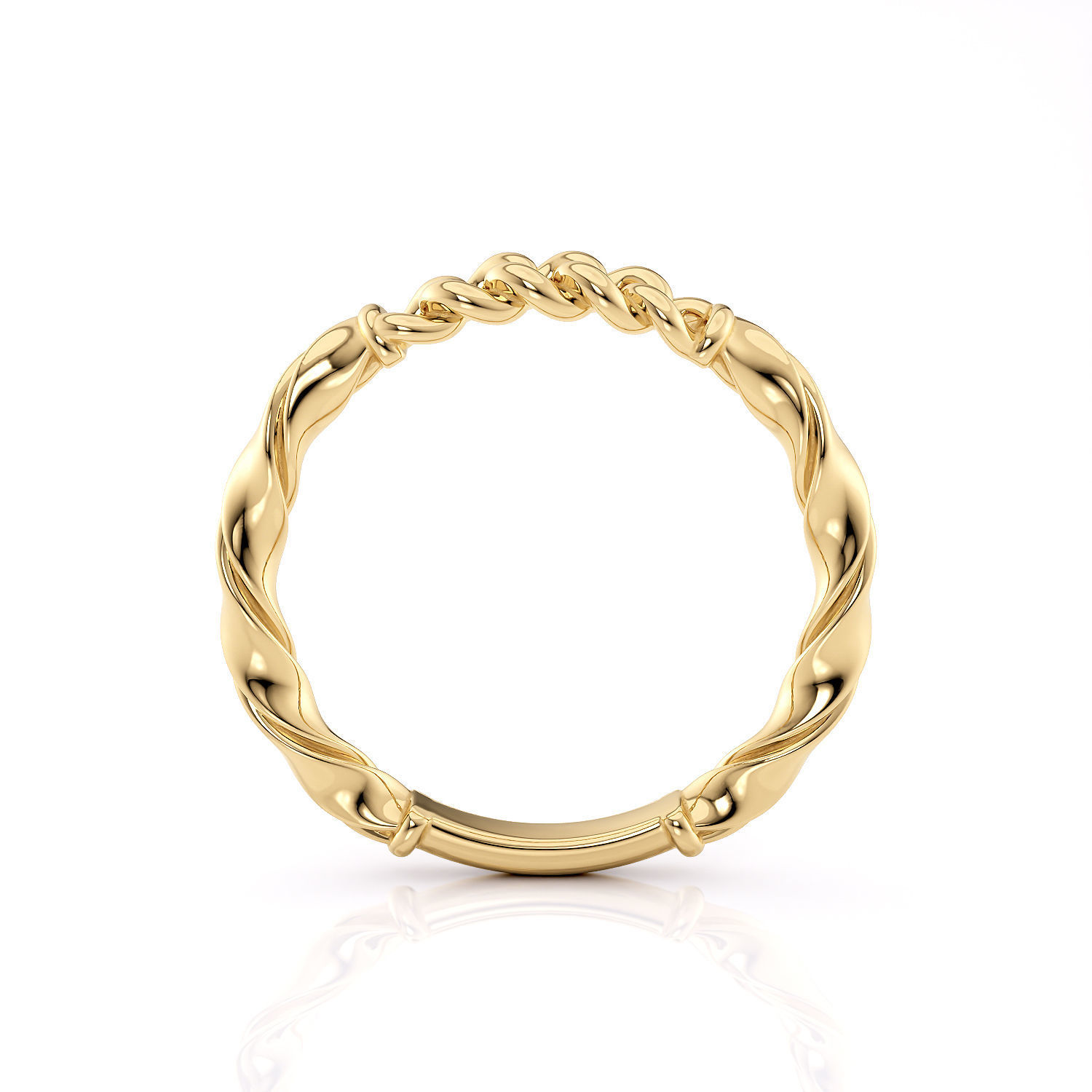 Band ribbon and link ring printable 3d model 3D print model_10