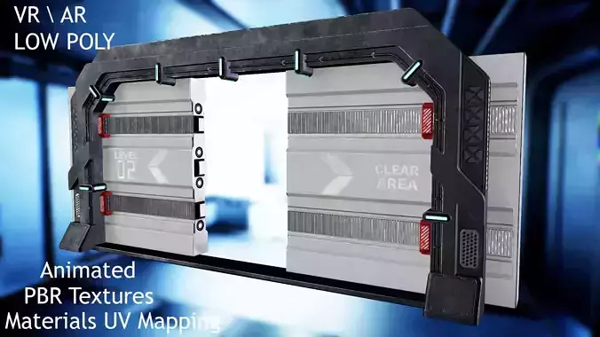 Scifi Space and Bunker doors 3D model PBR textures Low-poly 3D model