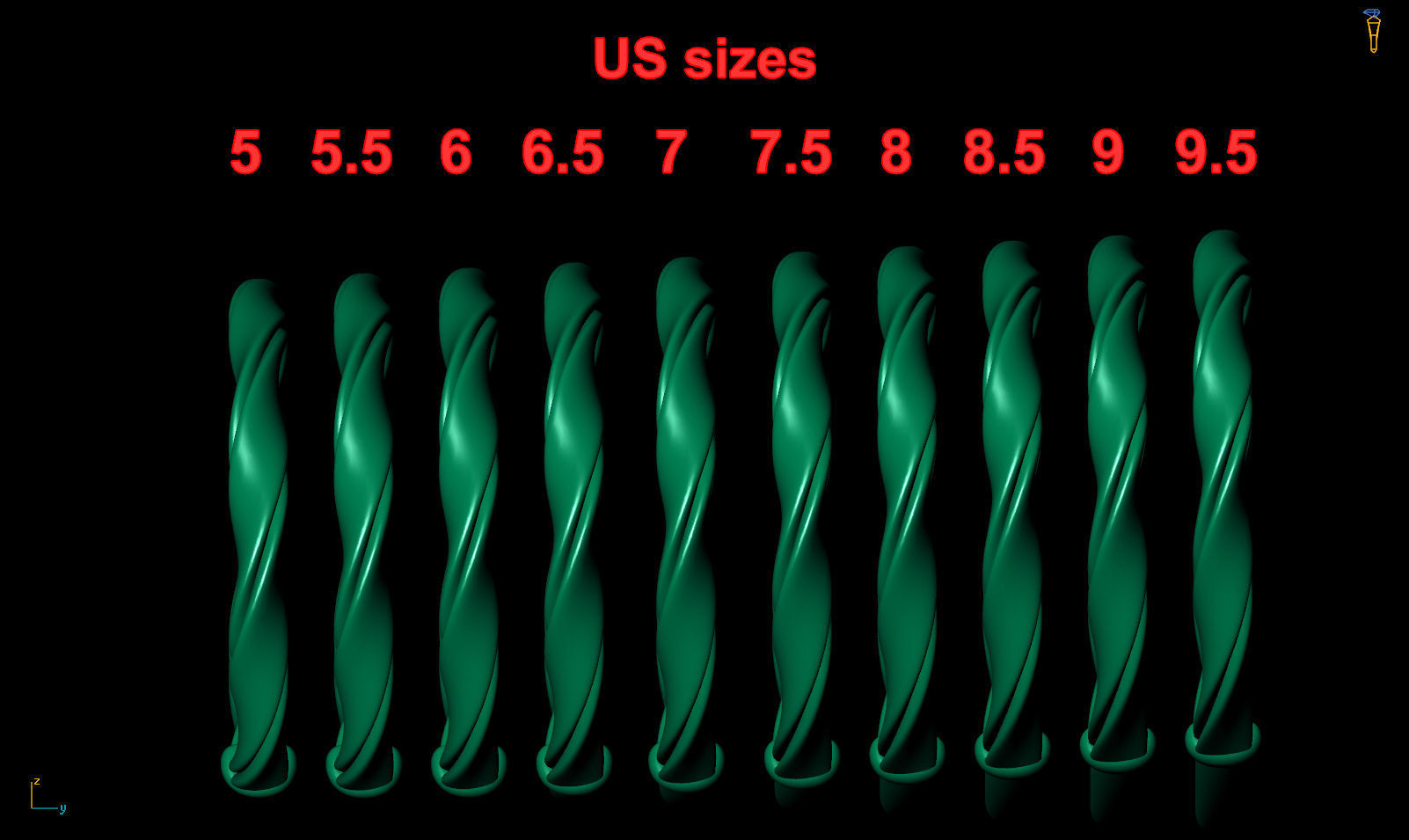 Band ribbon ring clear printable 3d model 3D print model_15