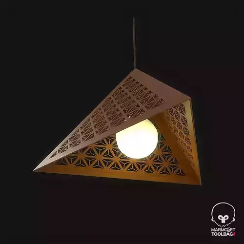 Japanese Kumiko Patterned Lamp Pbr 