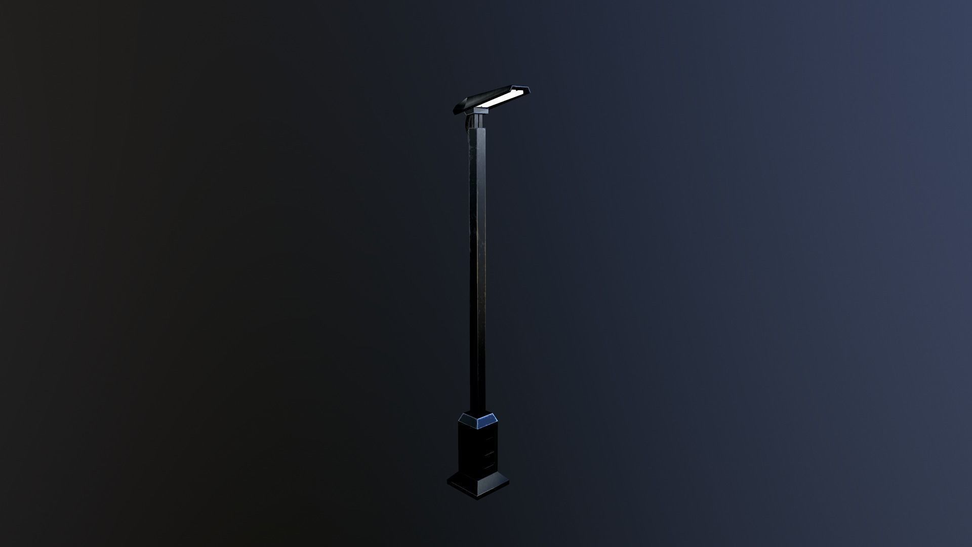 Sci-Fi Street Lamp Low-poly 3D model_7