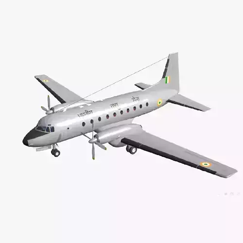 Hawker Siddeley HS 748 Indian Airforce Low-poly 3D model