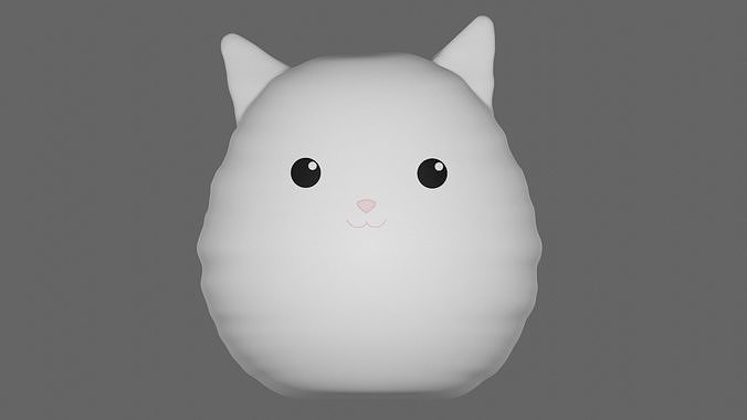 Cute Kitty Plushie - Mesh Base 3D model