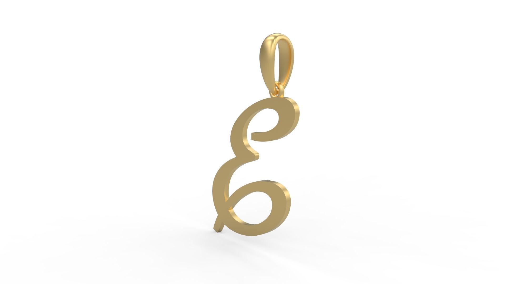 Initial Letters Pendant Marck E 3D print model_1
