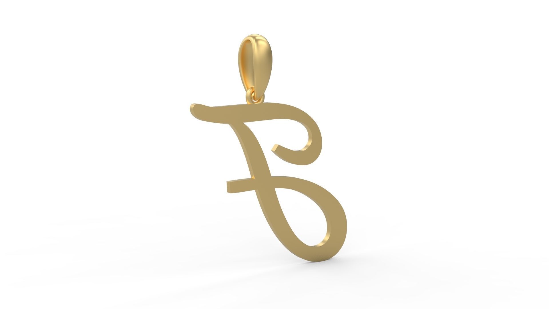 Initial Letters Pendant Marck F 3D print model_3