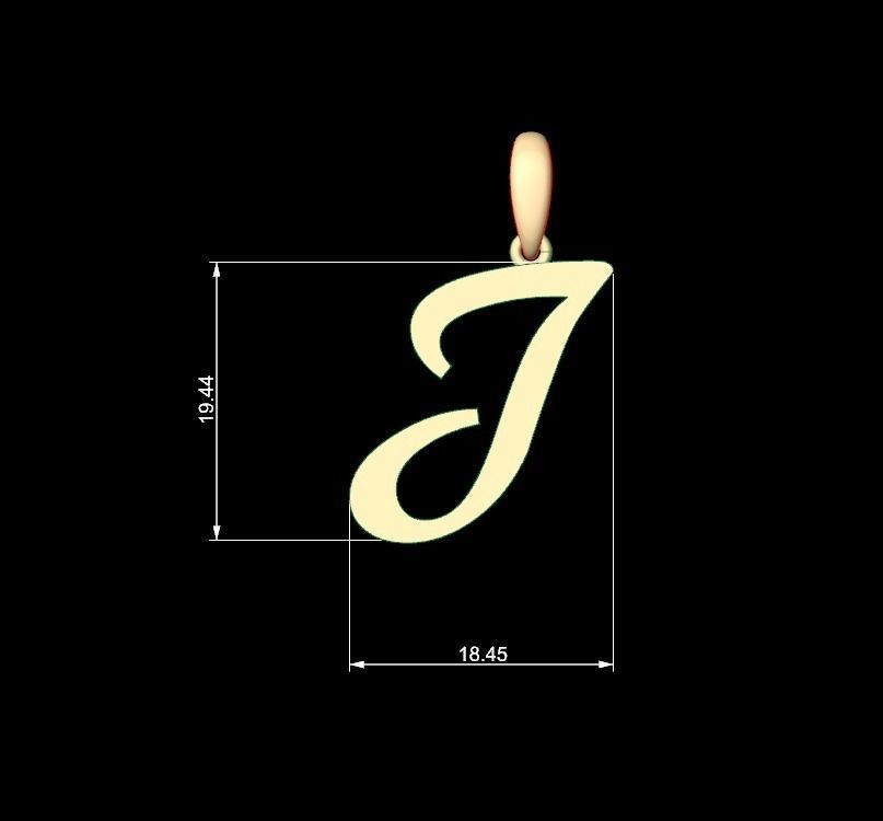 Initial Letters Pendant Marck I 3D print model_4