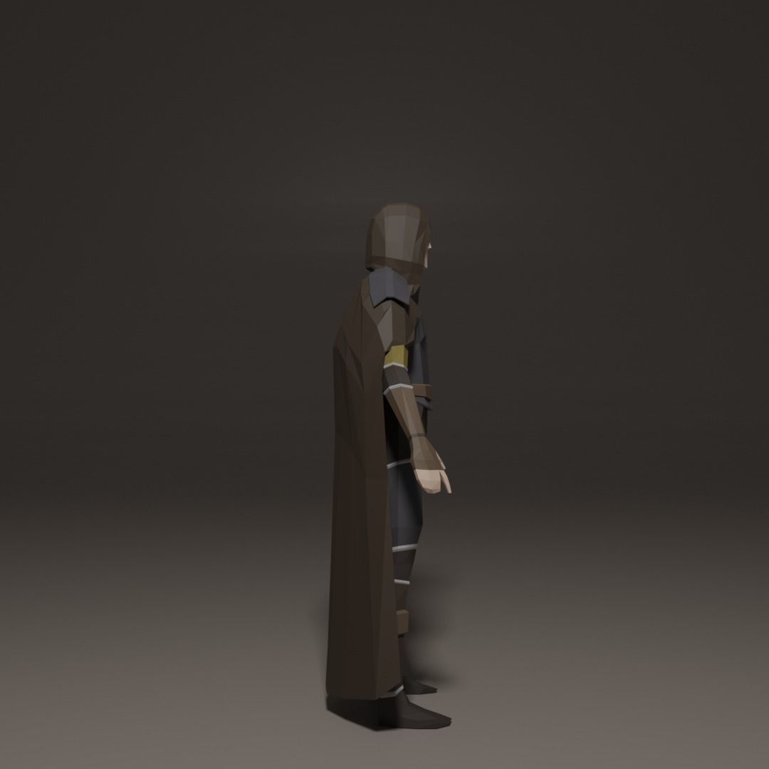4 low poly characters from the Middle Ages Free 3D model_11