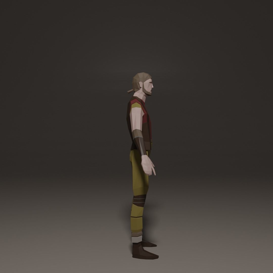 4 low poly characters from the Middle Ages Free 3D model_3