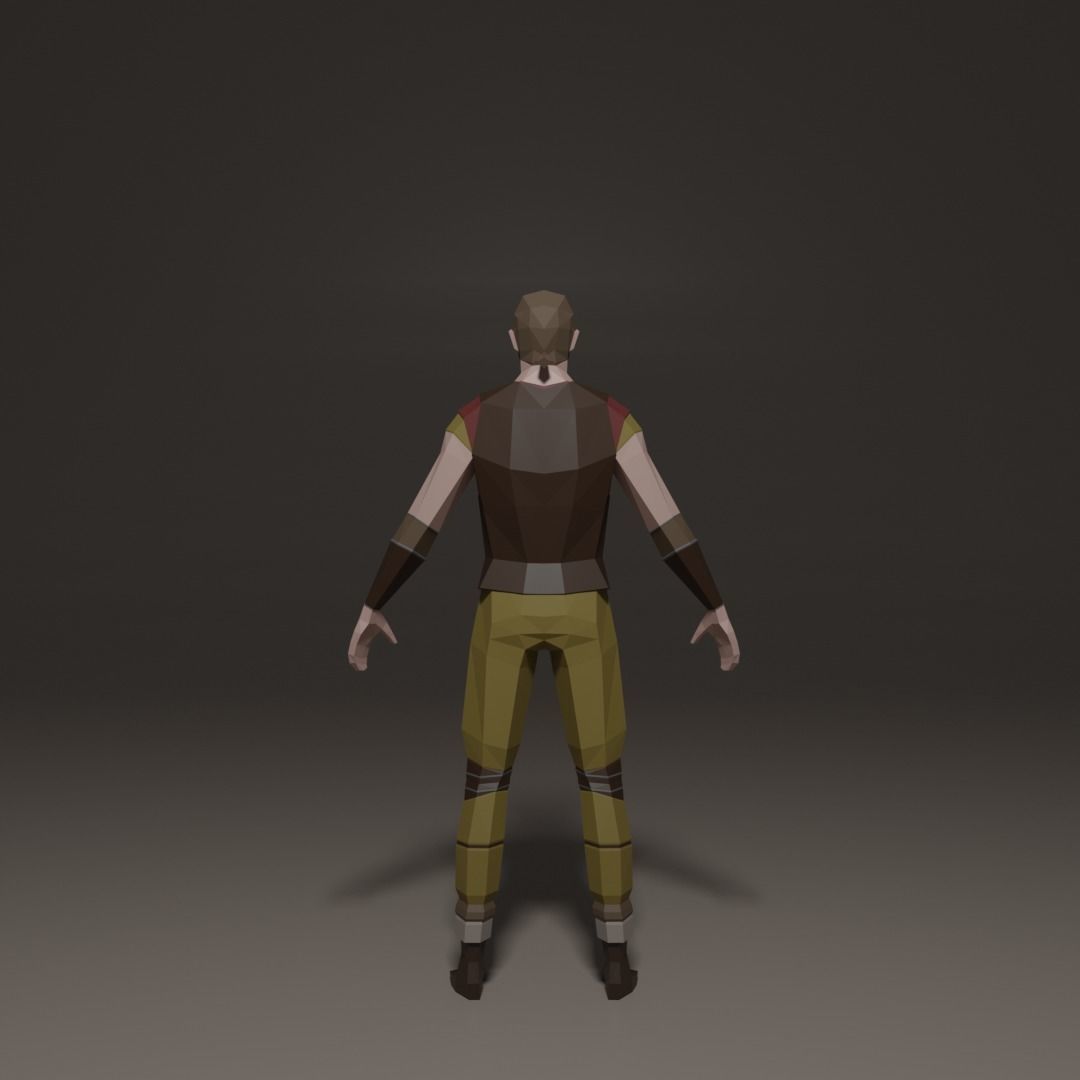 4 low poly characters from the Middle Ages Free 3D model_4