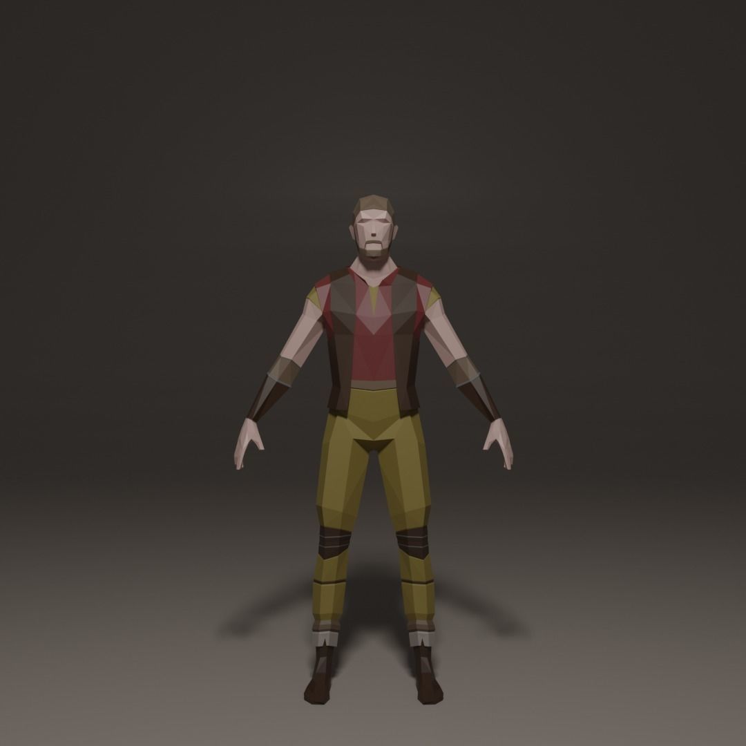 4 low poly characters from the Middle Ages Free 3D model_2