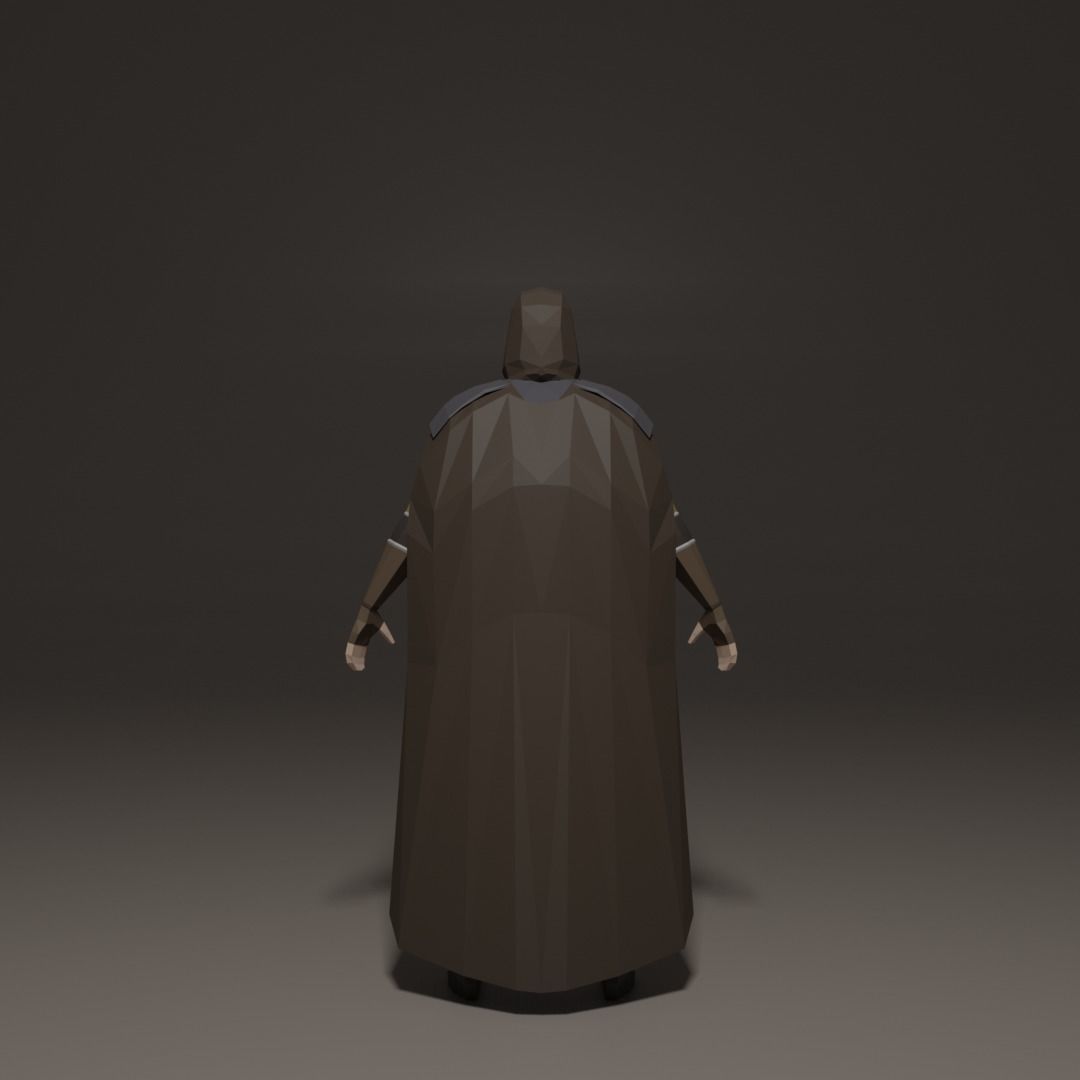 4 low poly characters from the Middle Ages Free 3D model_12
