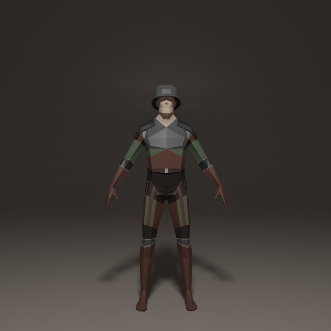 4 low poly characters from the Middle Ages Free 3D model_8
