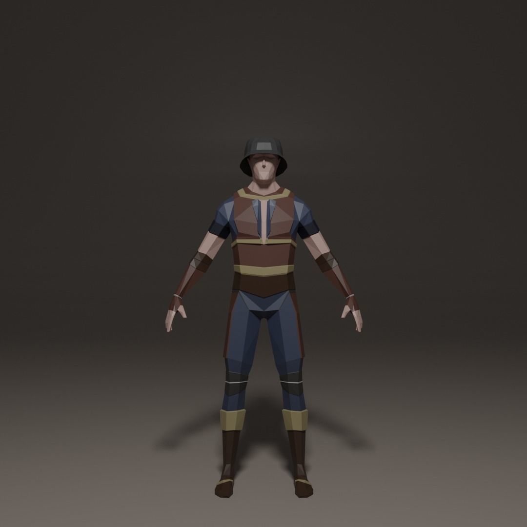 4 low poly characters from the Middle Ages Free 3D model_5