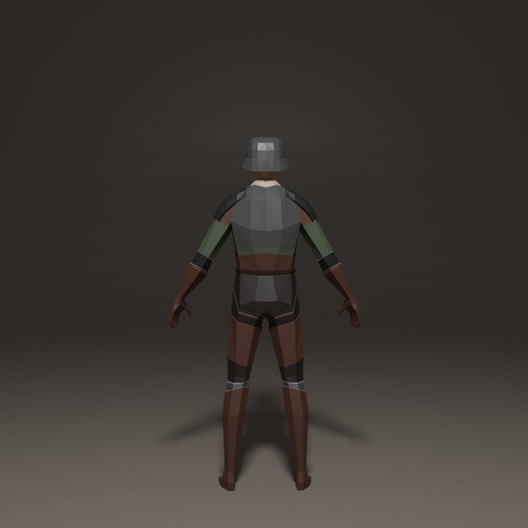 4 low poly characters from the Middle Ages Free 3D model_10