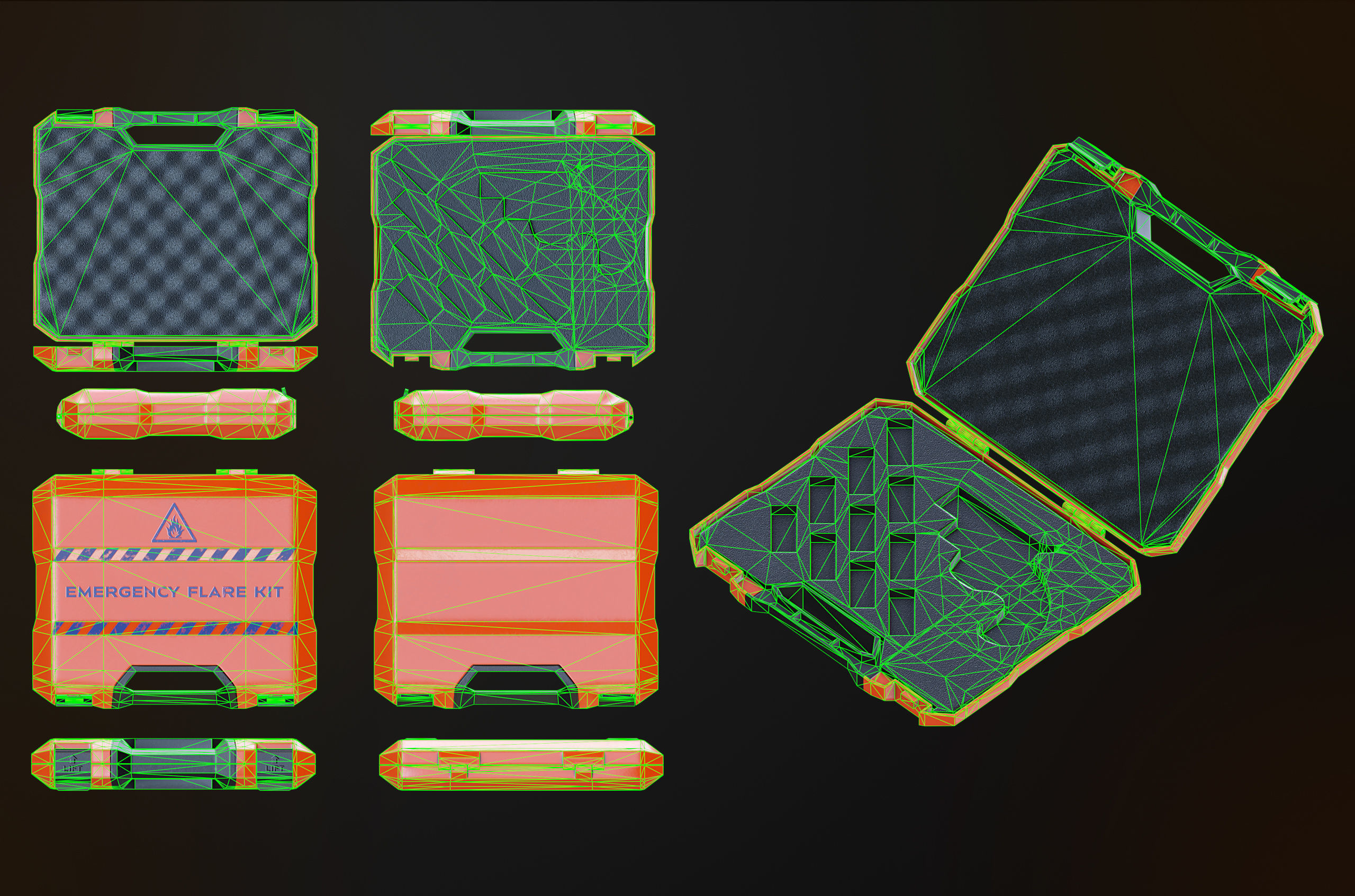 Emergency Flare Kit Low-poly 3D model_12