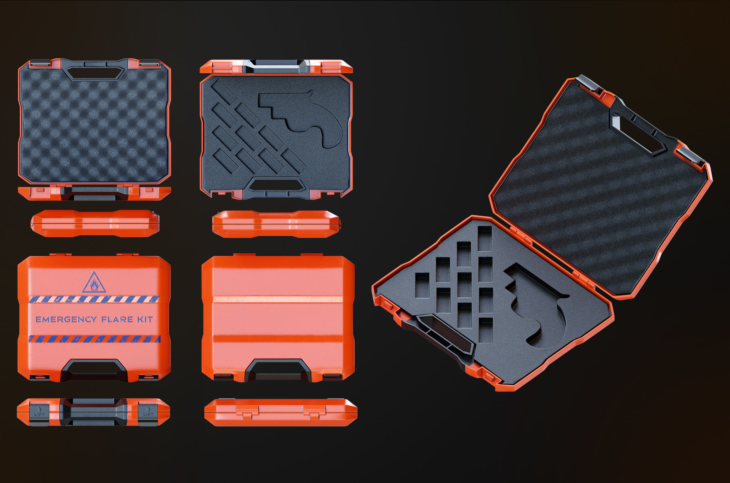 Emergency Flare Kit Low-poly 3D model_11