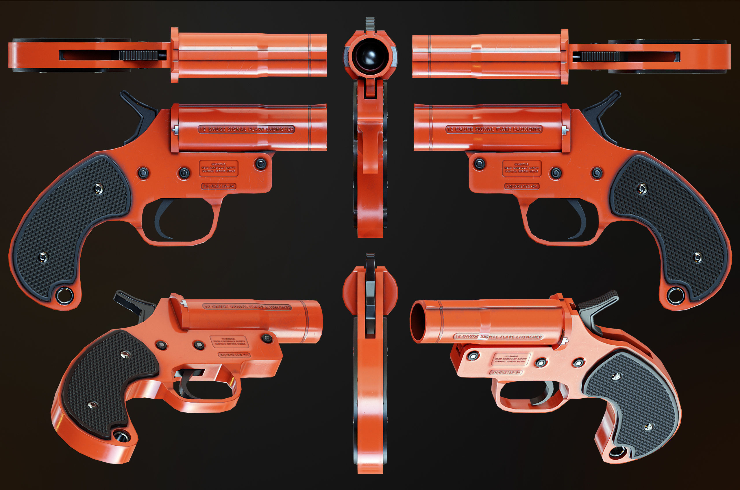 Emergency Flare Kit Low-poly 3D model_9