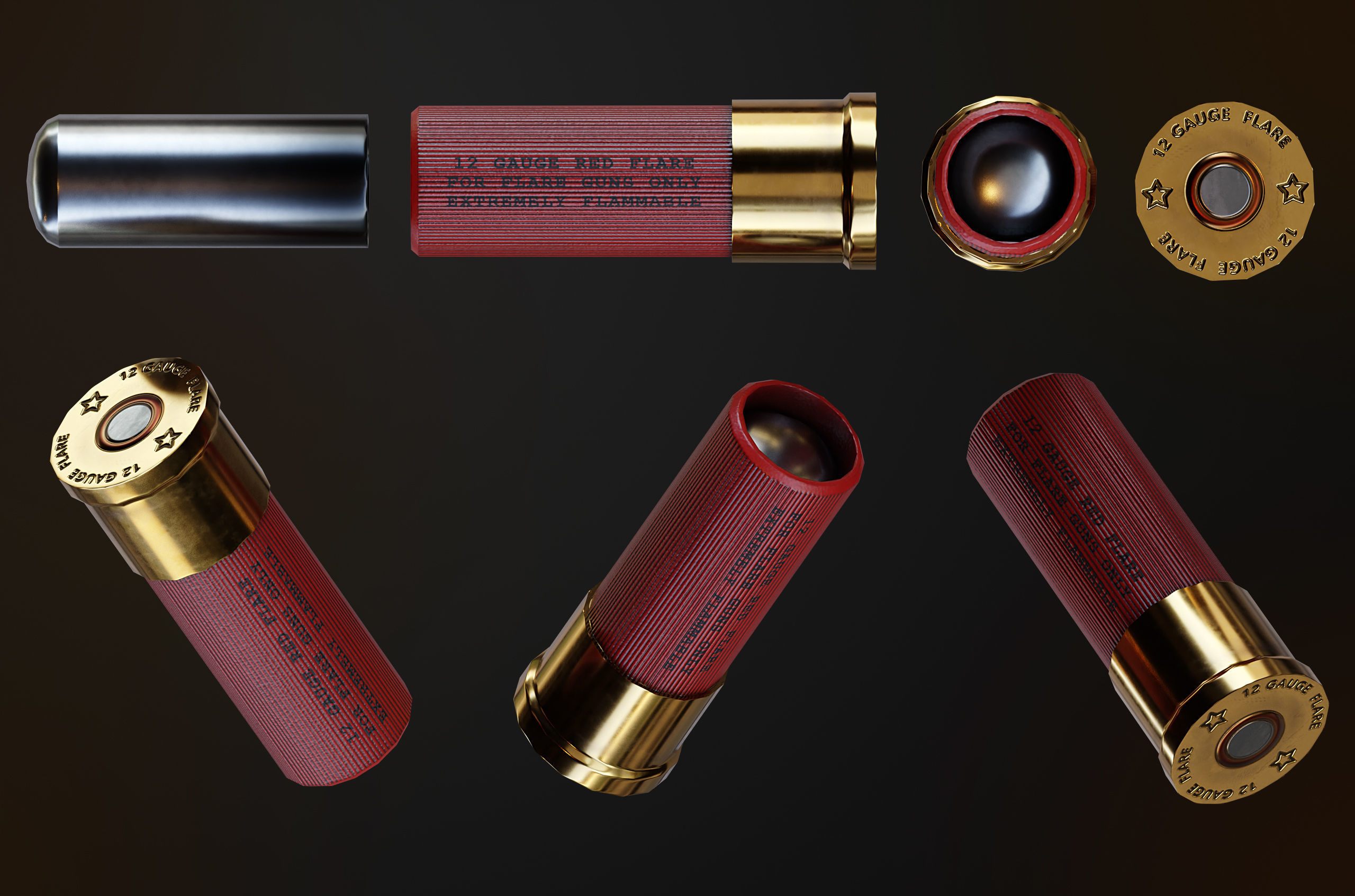 Emergency Flare Kit Low-poly 3D model_7