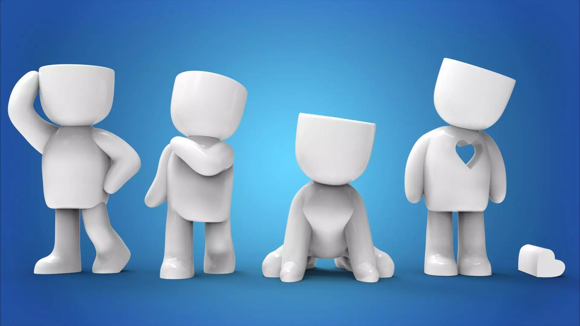 Collection Fat boys planters - 15 models for 3D printing 3D print model
