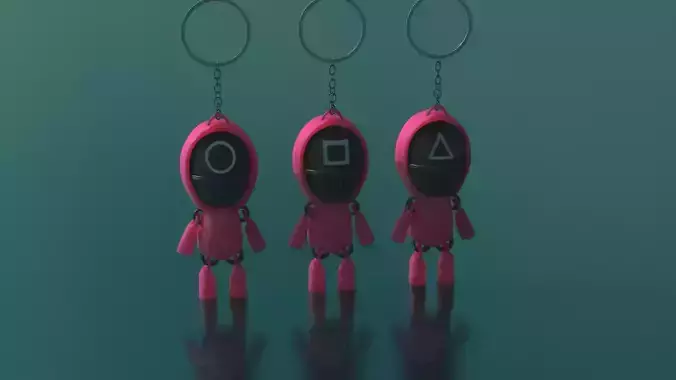 Squid Game Pink Soldier Keychain 3D Printable