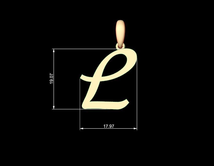 Initial Letters Pendant Marck L 3D print model_4