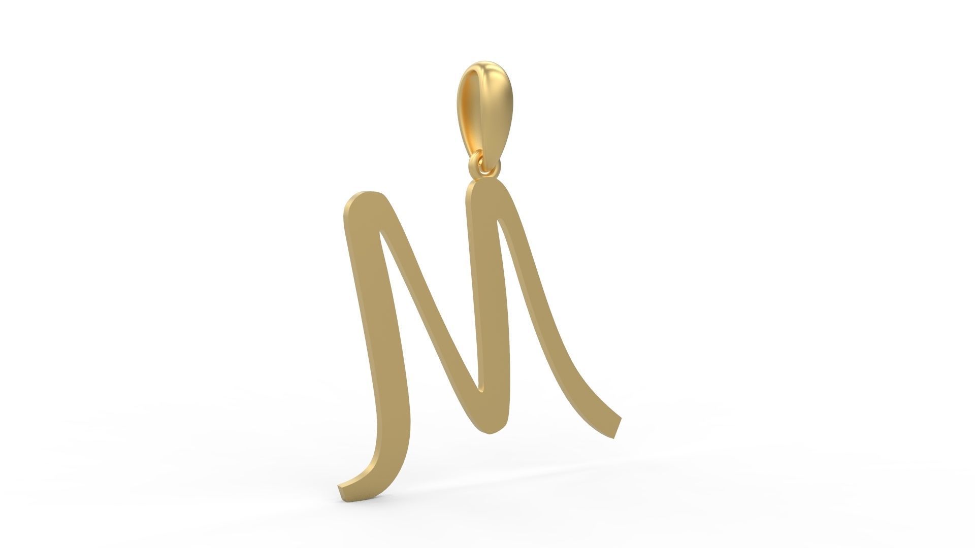 Initial Letters Pendant Marck M 3D print model_3