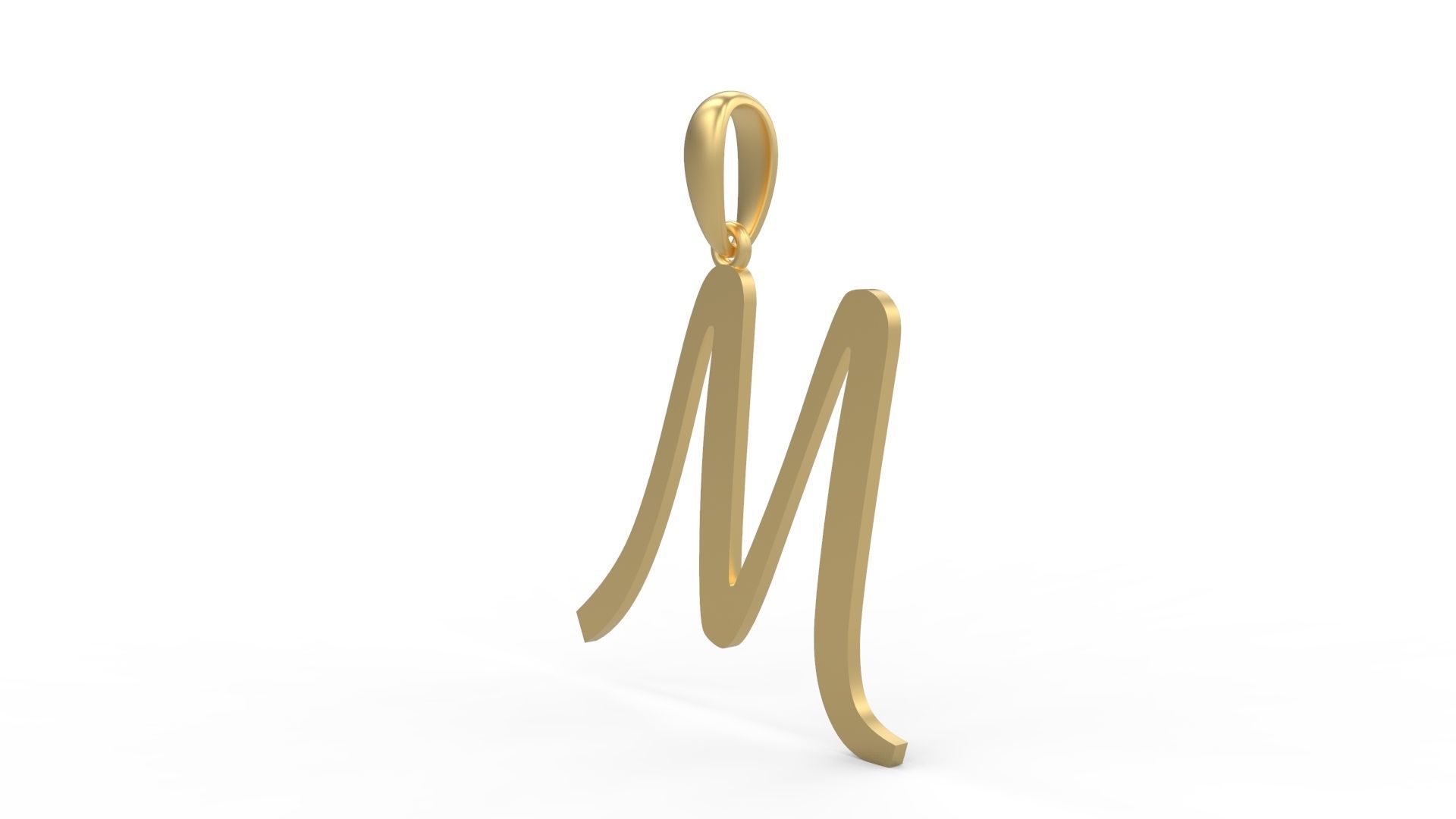 Initial Letters Pendant Marck M 3D print model_1