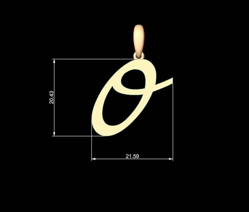 Initial Letters Pendant Marck O 3D print model_4