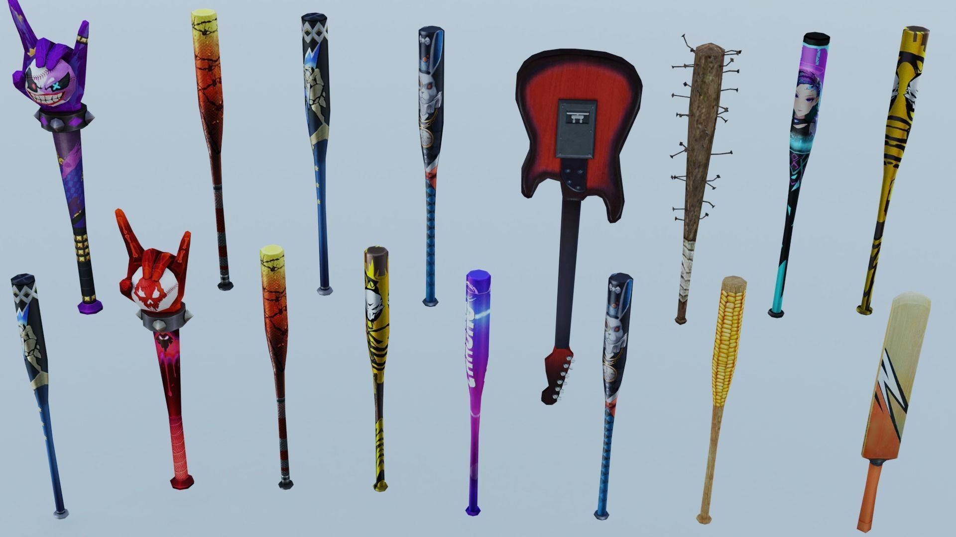 Weapon Rifle Game Baseball bat 18x 3D model_1