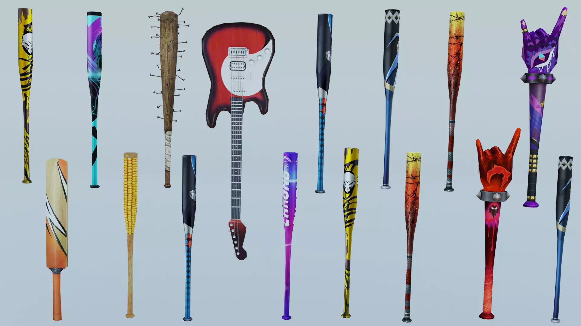 Weapon Rifle Game Baseball bat 18x 3D model_0